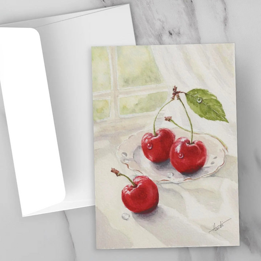 Cherries - Fruit and Light Greeting Cards Amazing Faith Designs