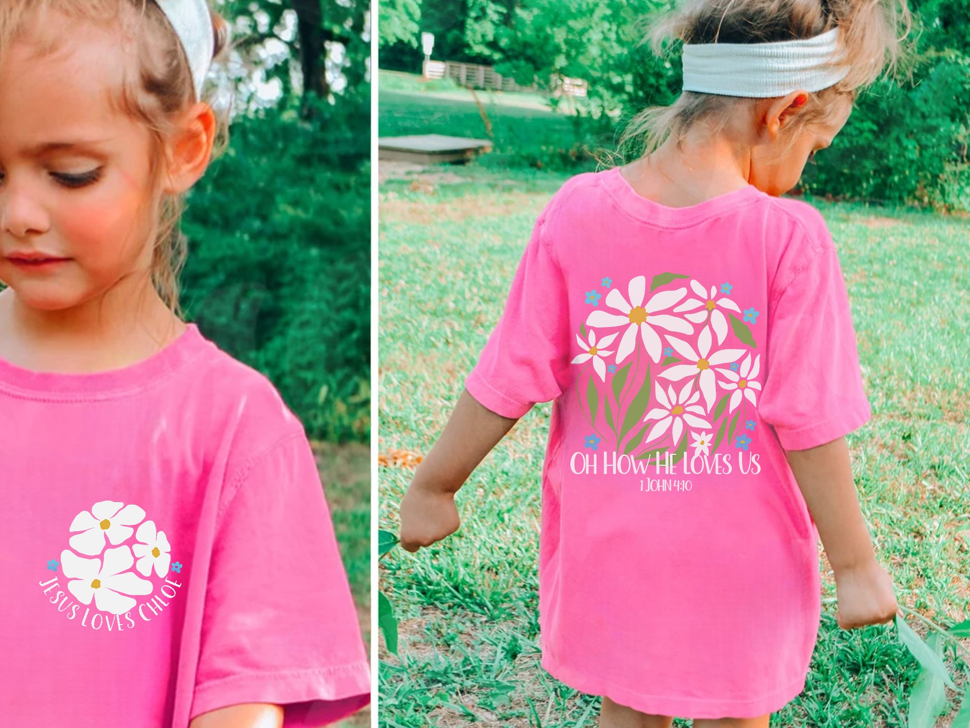 Boho Flowers Girls Christian Shirt - Amazing Faith Designs