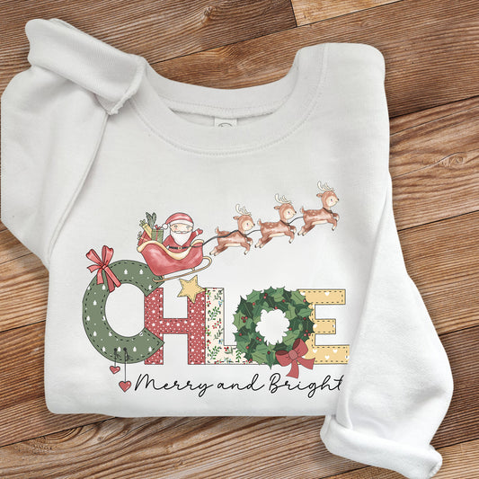 Santa's Sleigh Christmas Toddler Sweatshirt - Amazing Faith Designs