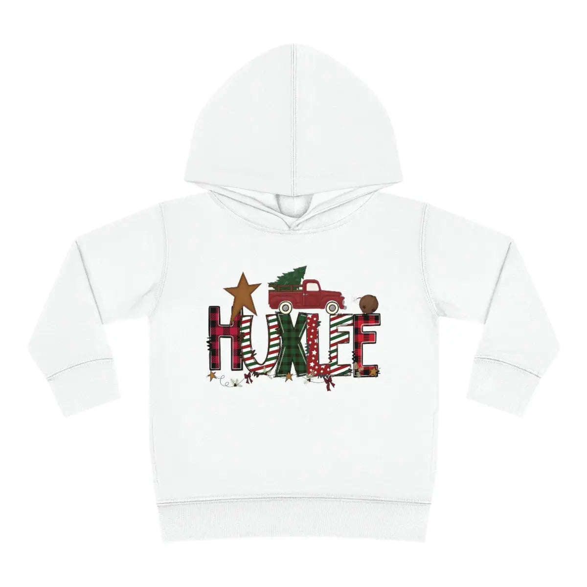 Christmas NameToddler Pullover Fleece Hoodie - Personalized Printify