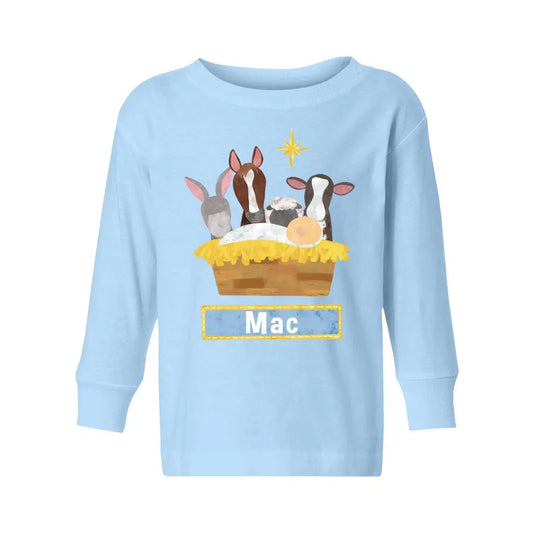 Christmas Nativity Toddler Long Sleeve Jersey Tee Awkward Styles
