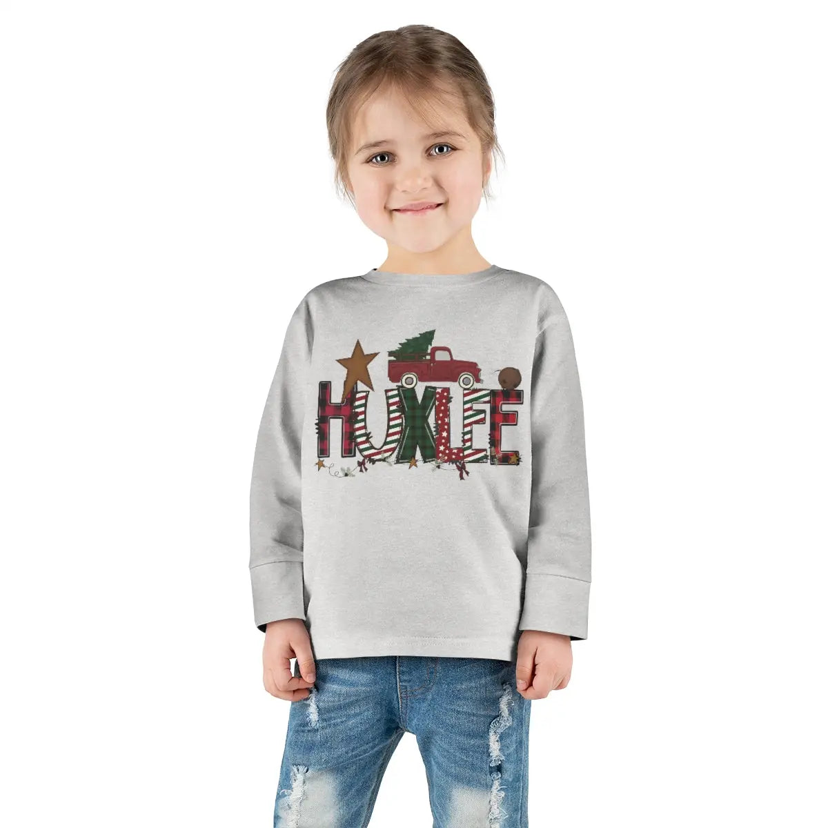 Christmas Personalized Name Toddler Long Sleeve T-shirt 2T 3T 4T 5T | Christmas Child's Shirt, Holiday Name Shirt, Custom Name Tshirt Printify