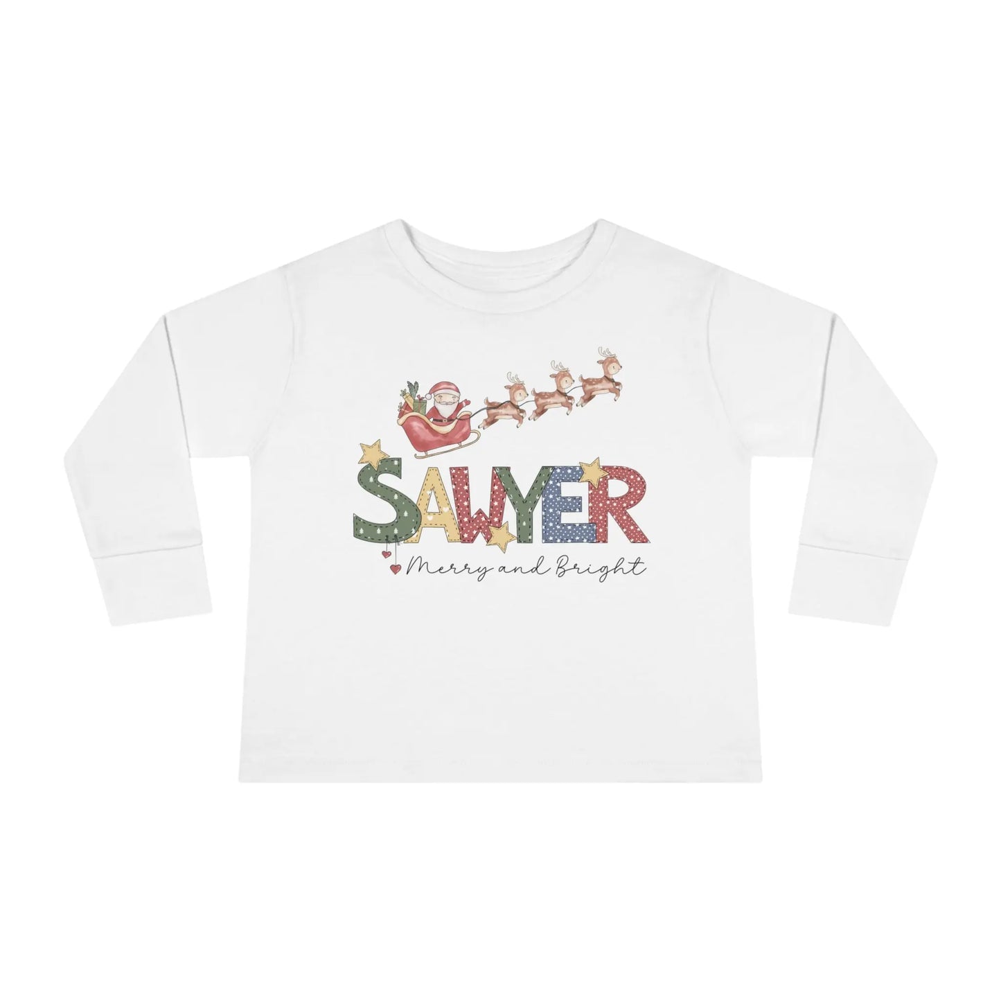 Christmas Personalized Toddler Long Sleeve Tee Printify