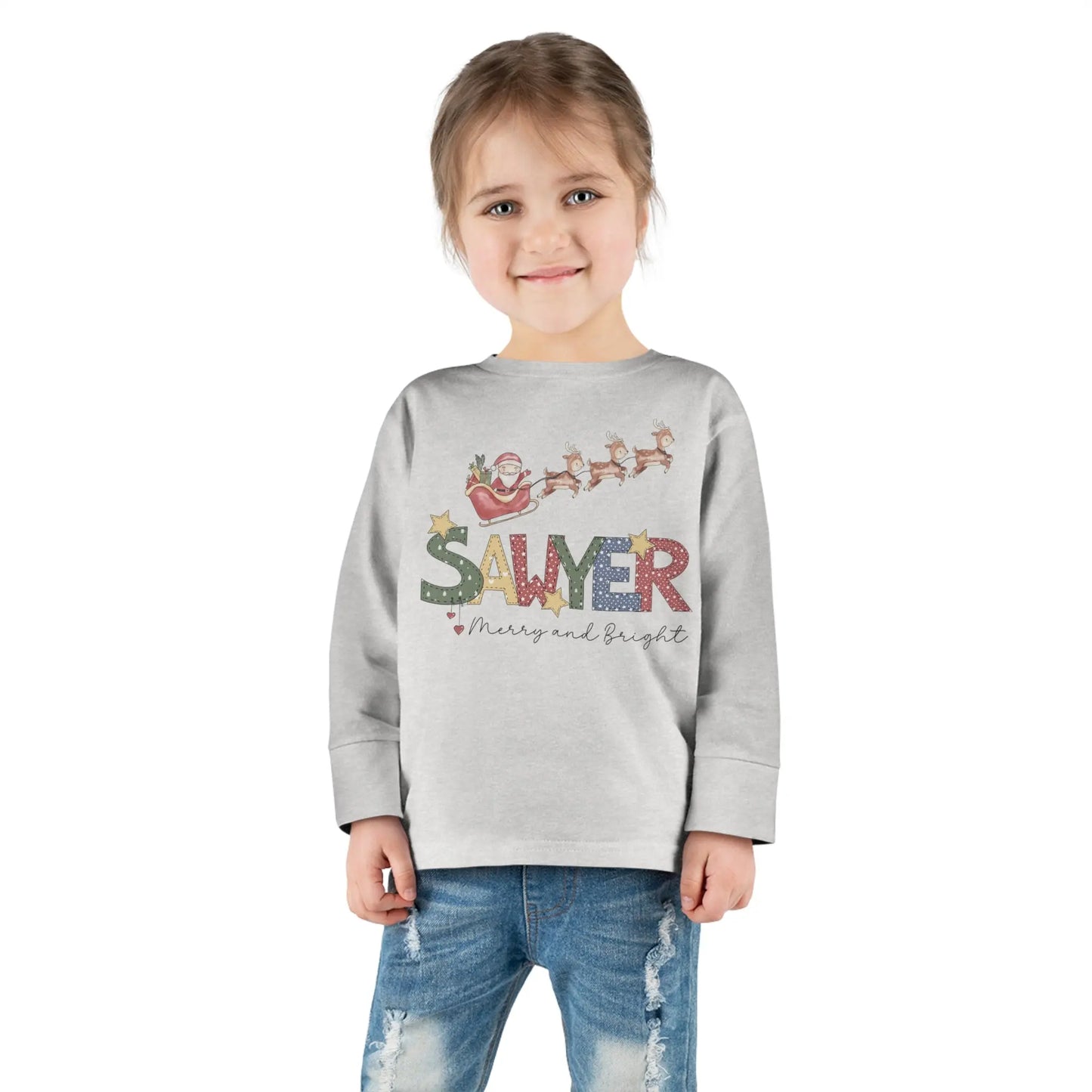 Christmas Personalized Toddler Long Sleeve Tee Printify