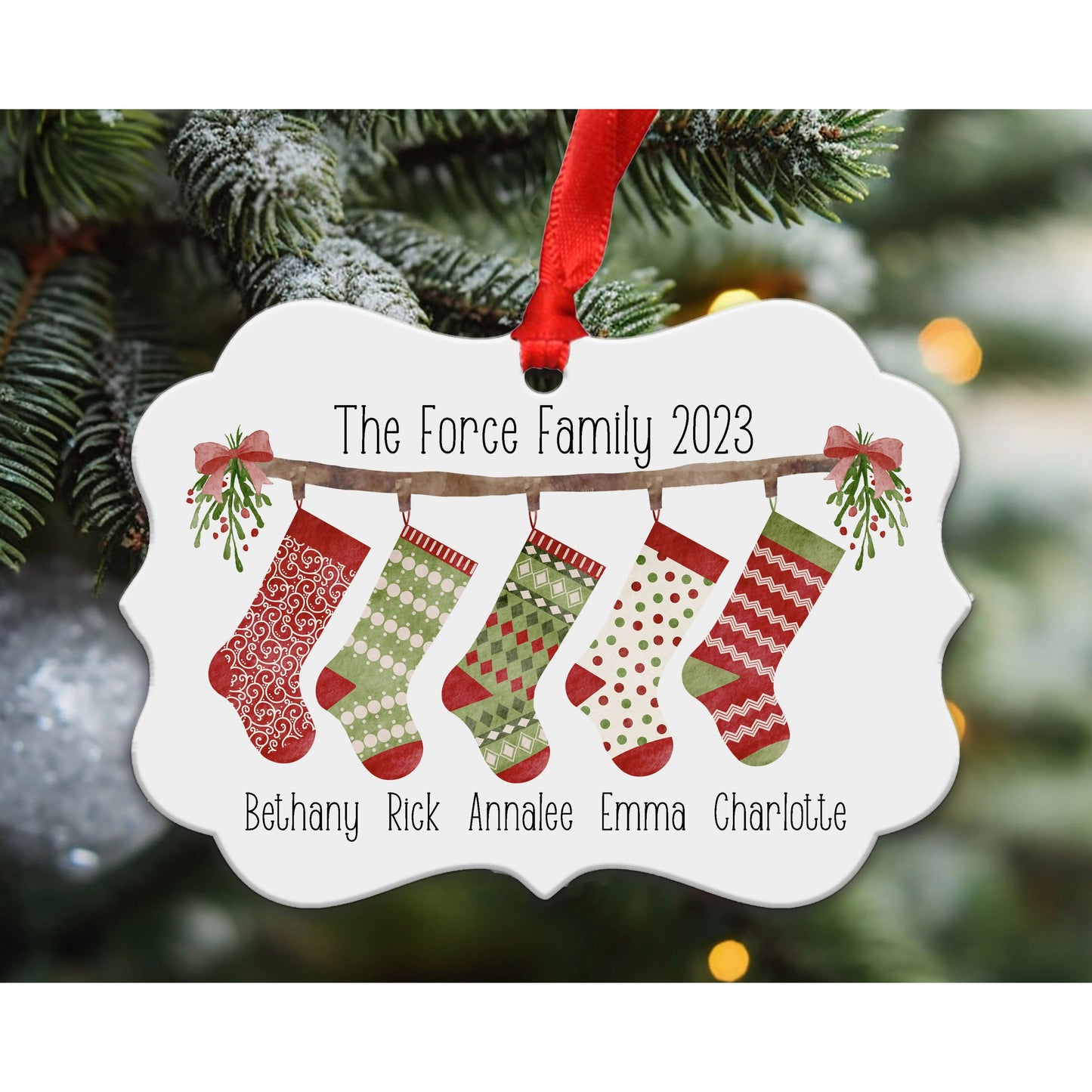 Christmas Stockings Personalized Family Ornament Amazing Faith Designs