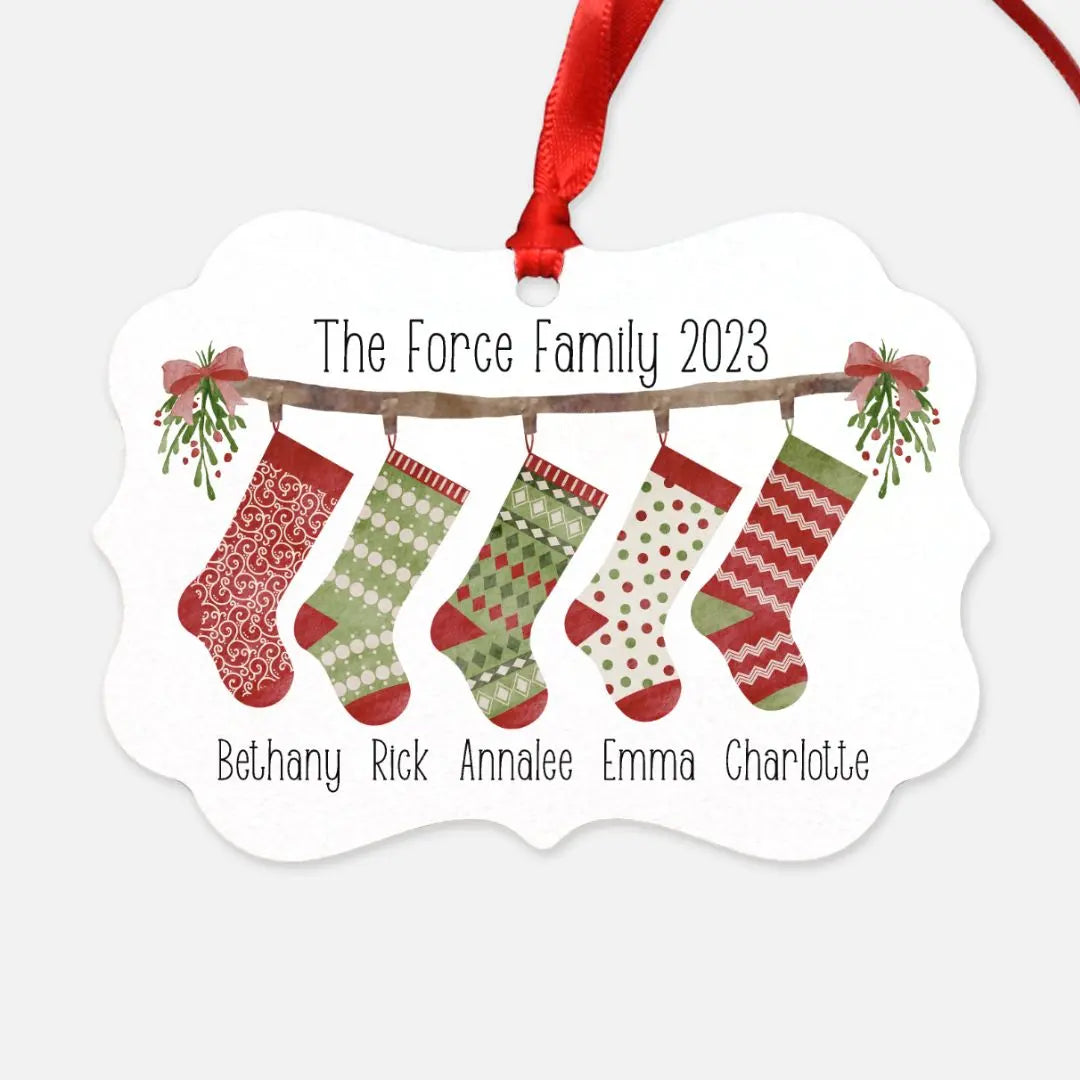 Christmas Stockings Personalized Family Ornament Amazing Faith Designs