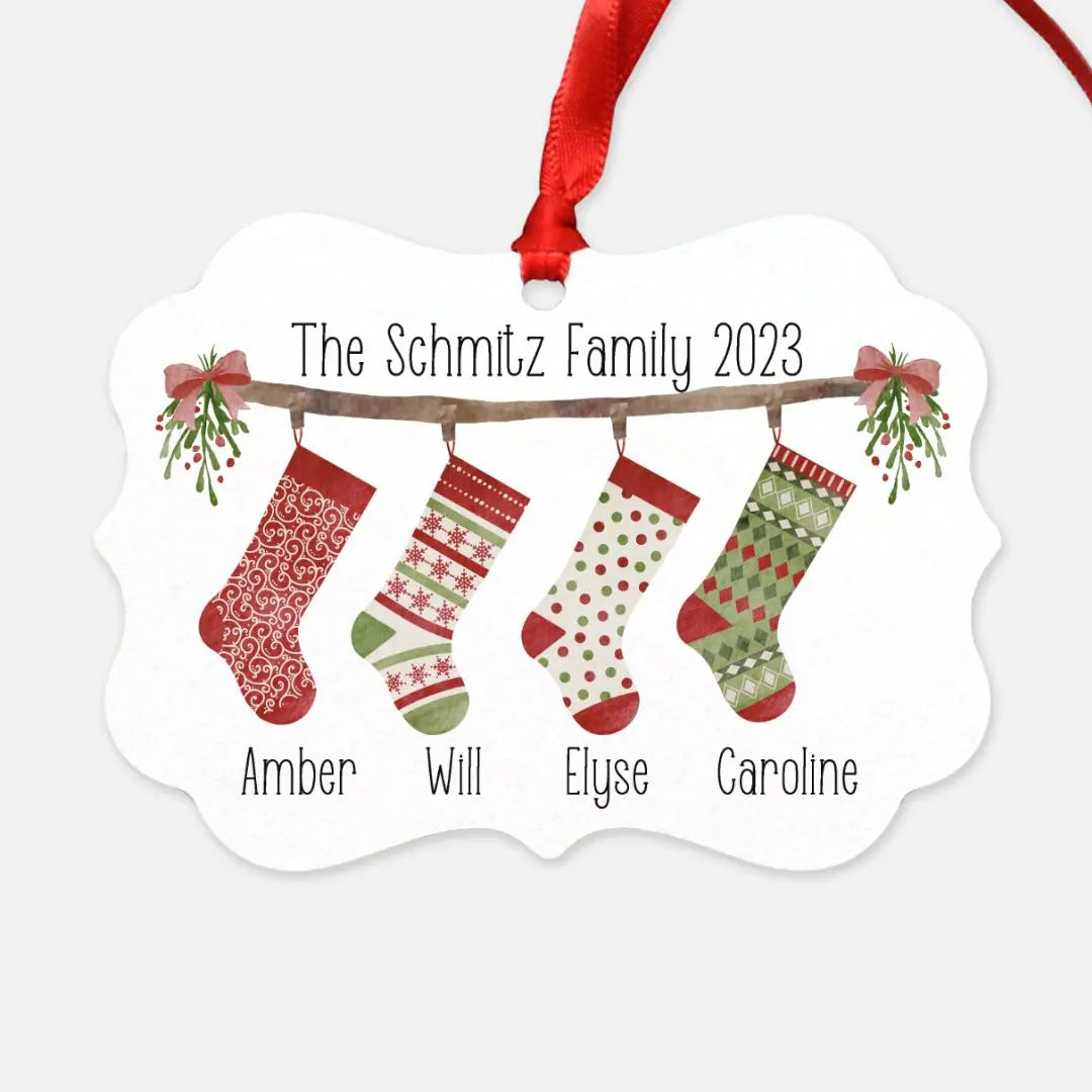 Christmas Stockings Personalized Family Ornament Amazing Faith Designs