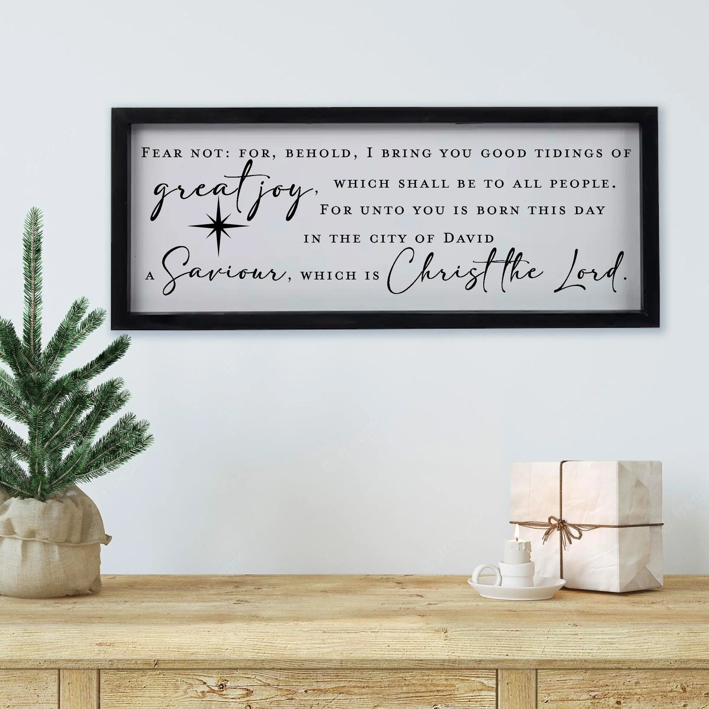 Christmas Wood Sign | Luke 2 Scripture Amazing Faith Designs