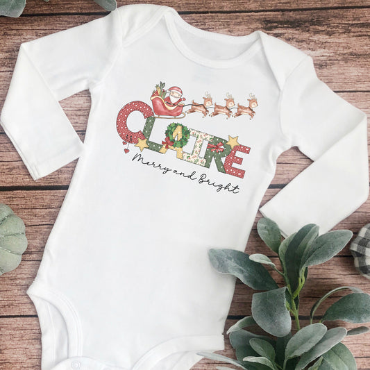 Personalized Christmas Infant Long Sleeve Bodysuit - Amazing Faith Designs