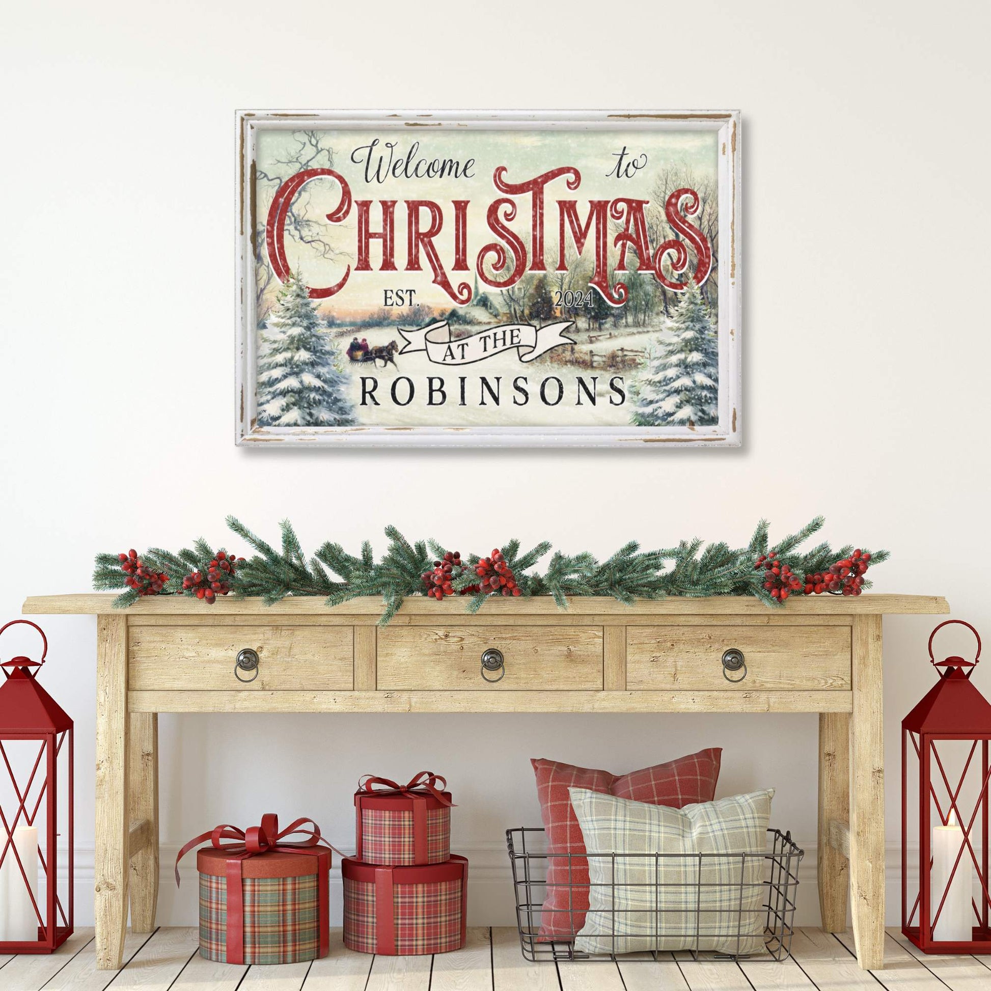 Christmas Decor Personalized Family Name Matte Canvas - Amazing Faith Designs