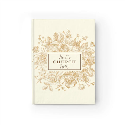 Church Notes Personalized Brown Floral - Ruled Line Printify