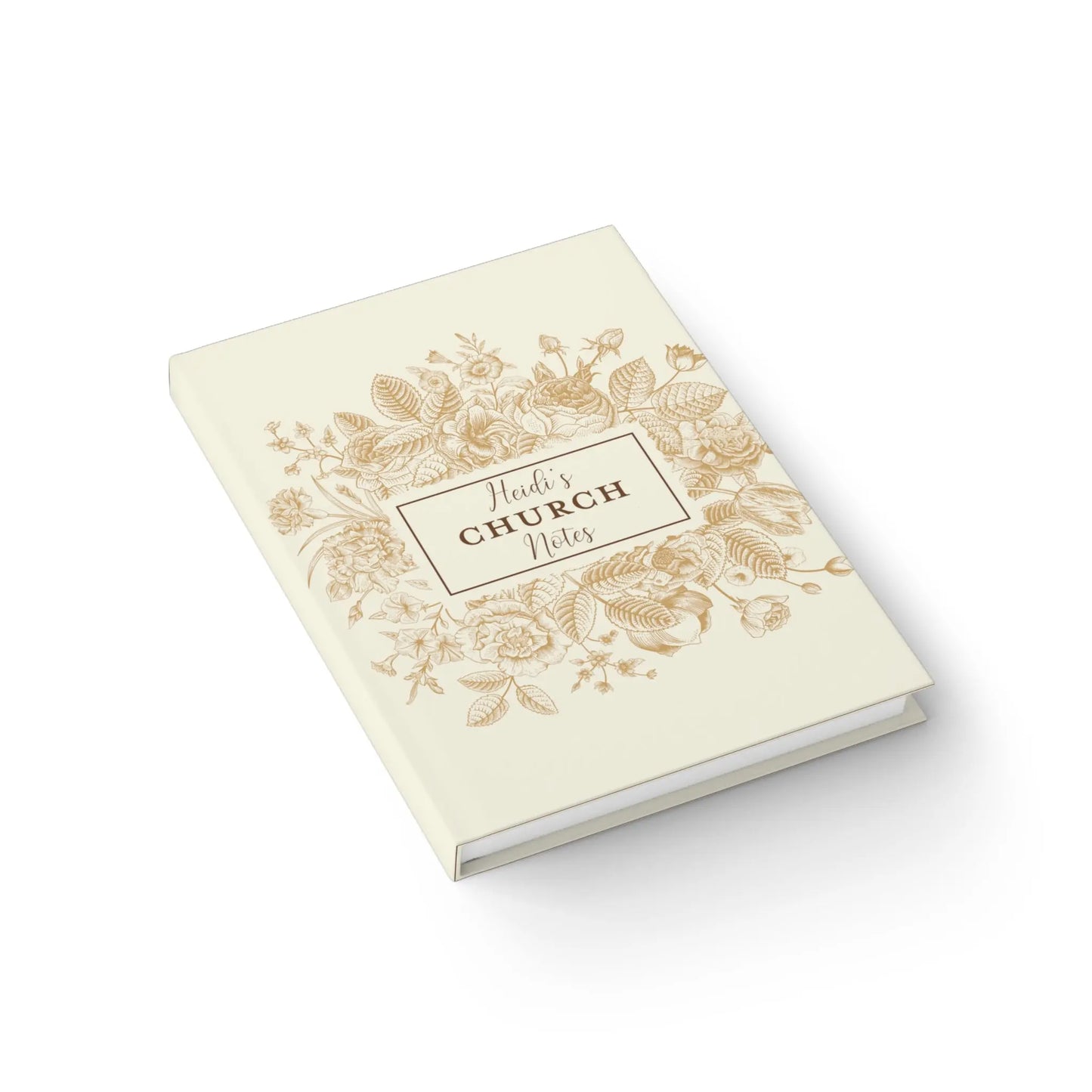 Church Notes Personalized Brown Floral - Ruled Line - Amazing Faith Designs