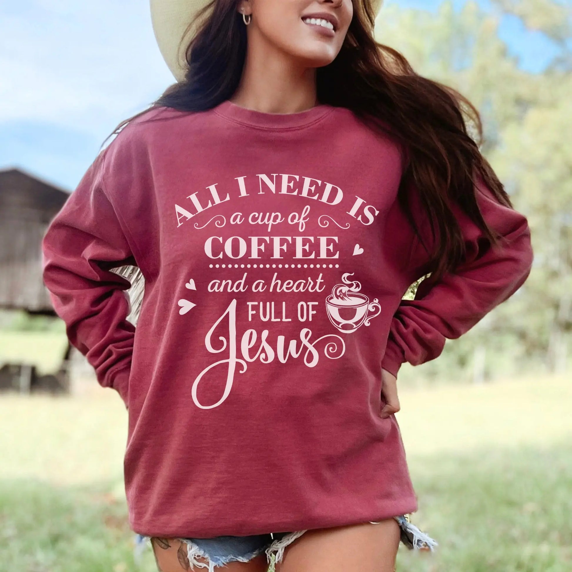Coffee and Jesus Christian Sweatshirt Printify
