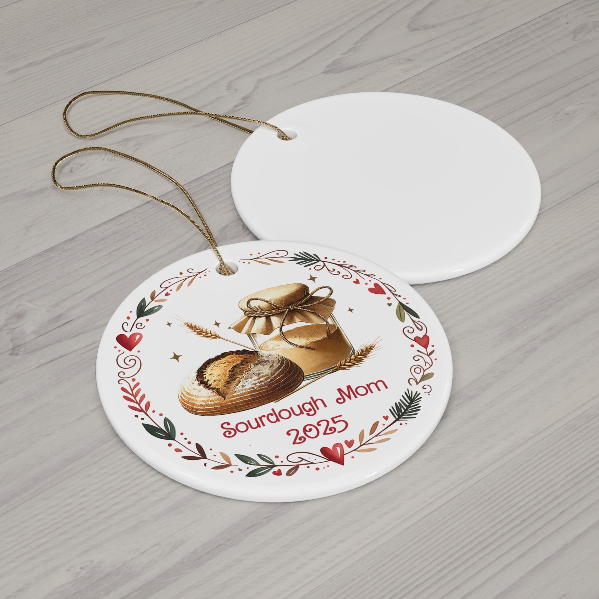 Sourdough Baker's 2025 Christmas Ceramic Ornament - Amazing Faith Designs