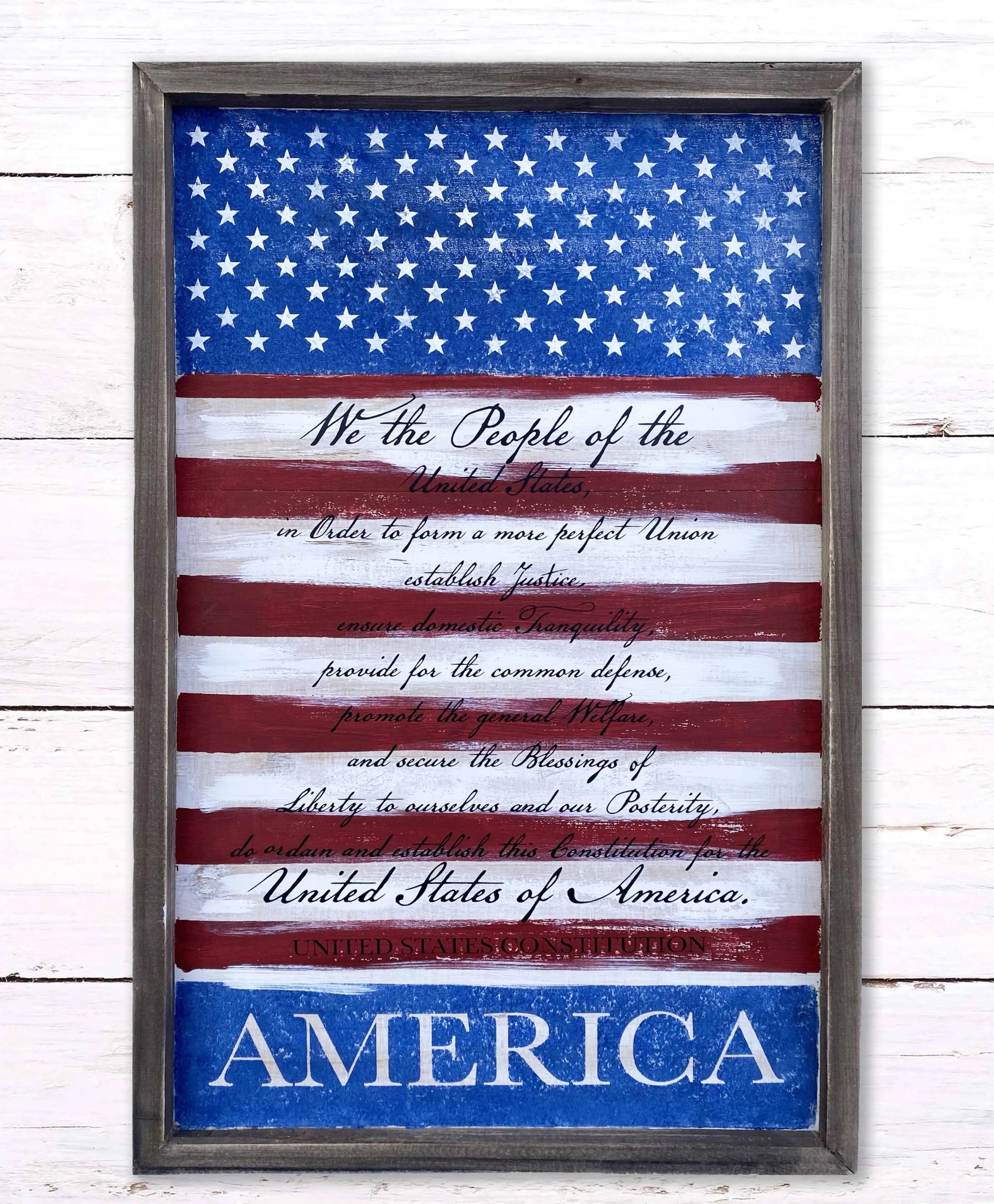 Copy of God Bless America Rustic Whitewashed Wood Frame Sign | 5.5" x 15" Farmhouse Decor | Christian Wood Decor amazingfaithdesigns
