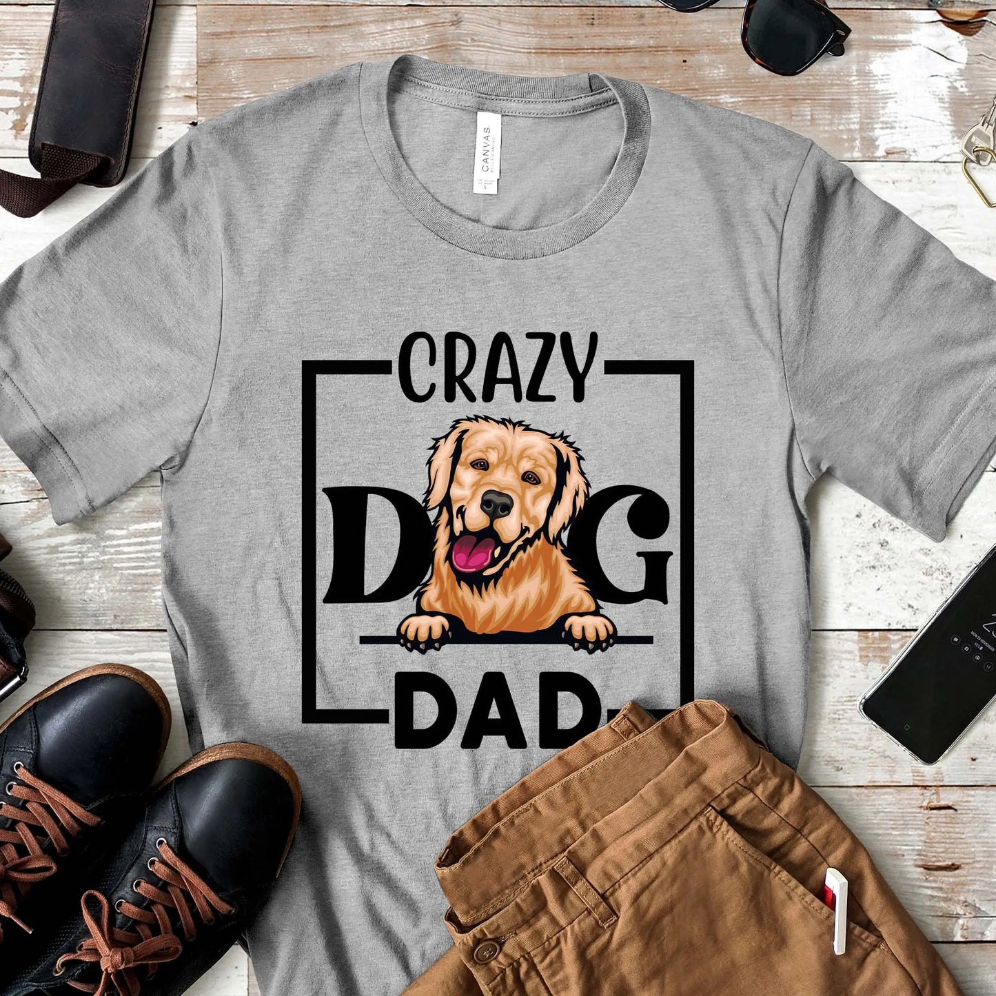 Crazy Dog Dad Shirt - Choose your Dog Breed, Fathers Day Shirt Printify