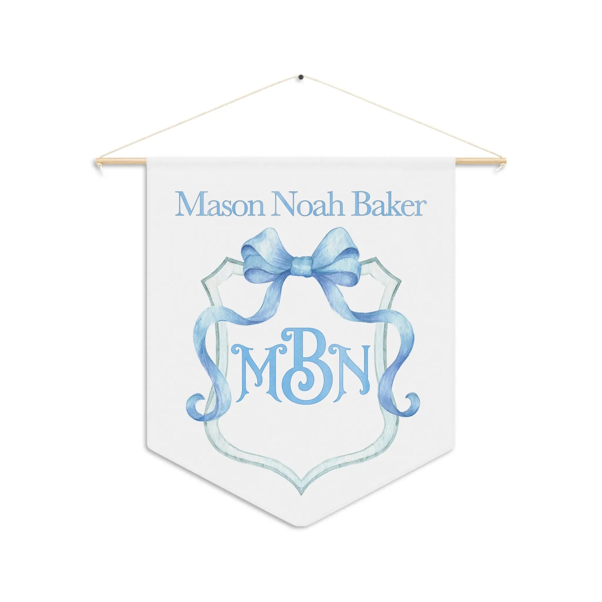 Custom Baby Banner | Blue Crest Nursery Pennant Printify