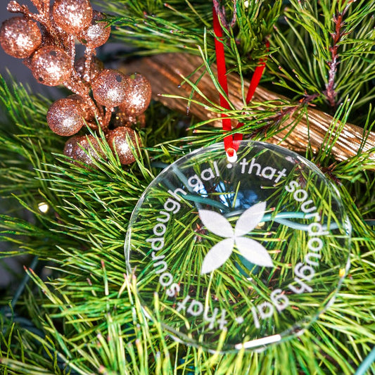 Engraved Logo Crystal Glass Ornament - Amazing Faith Designs