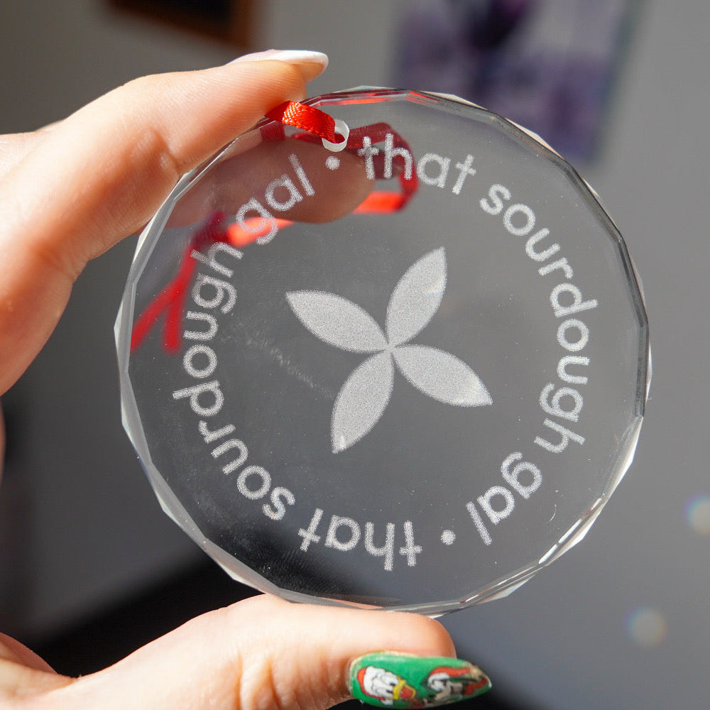 Engraved Logo Crystal Glass Ornament - Amazing Faith Designs