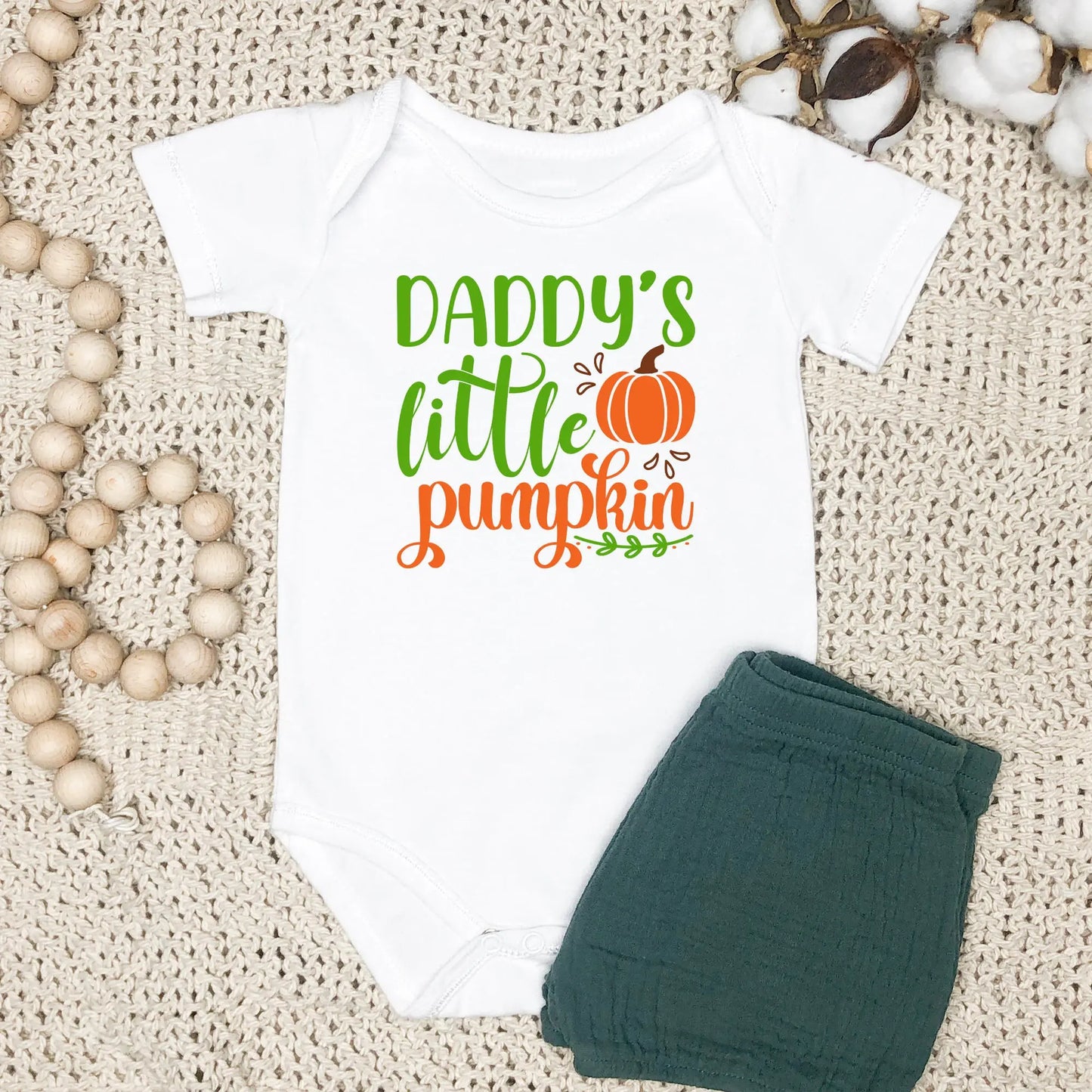 Daddy's Little Pumpkin Onesie, Fall Onesie, Autumn Onesie, First Halloween Onesie - Amazing Faith Designs