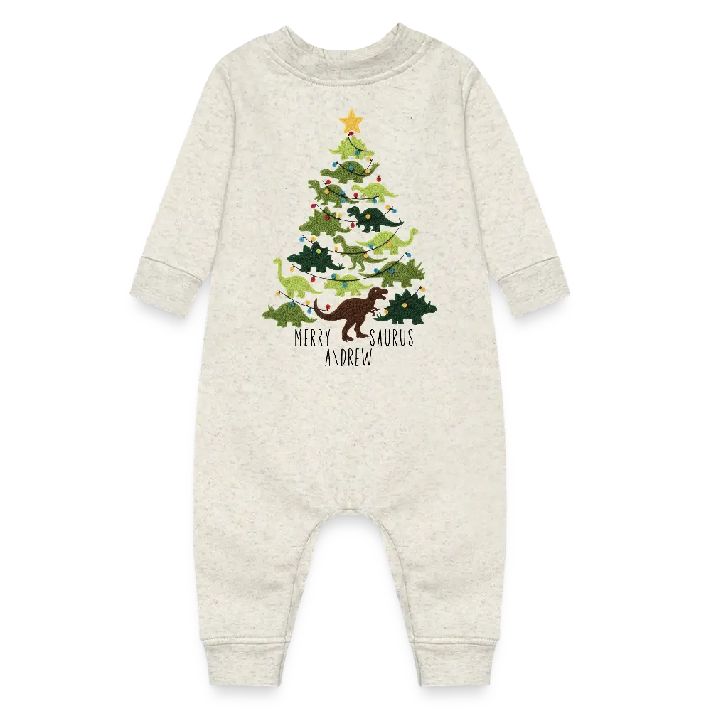 Dinosaur Christmas Baby Fleece One Piece Spreadconnect