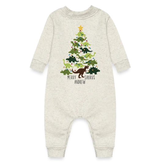 Dinosaur Christmas Baby Fleece One Piece Spreadconnect