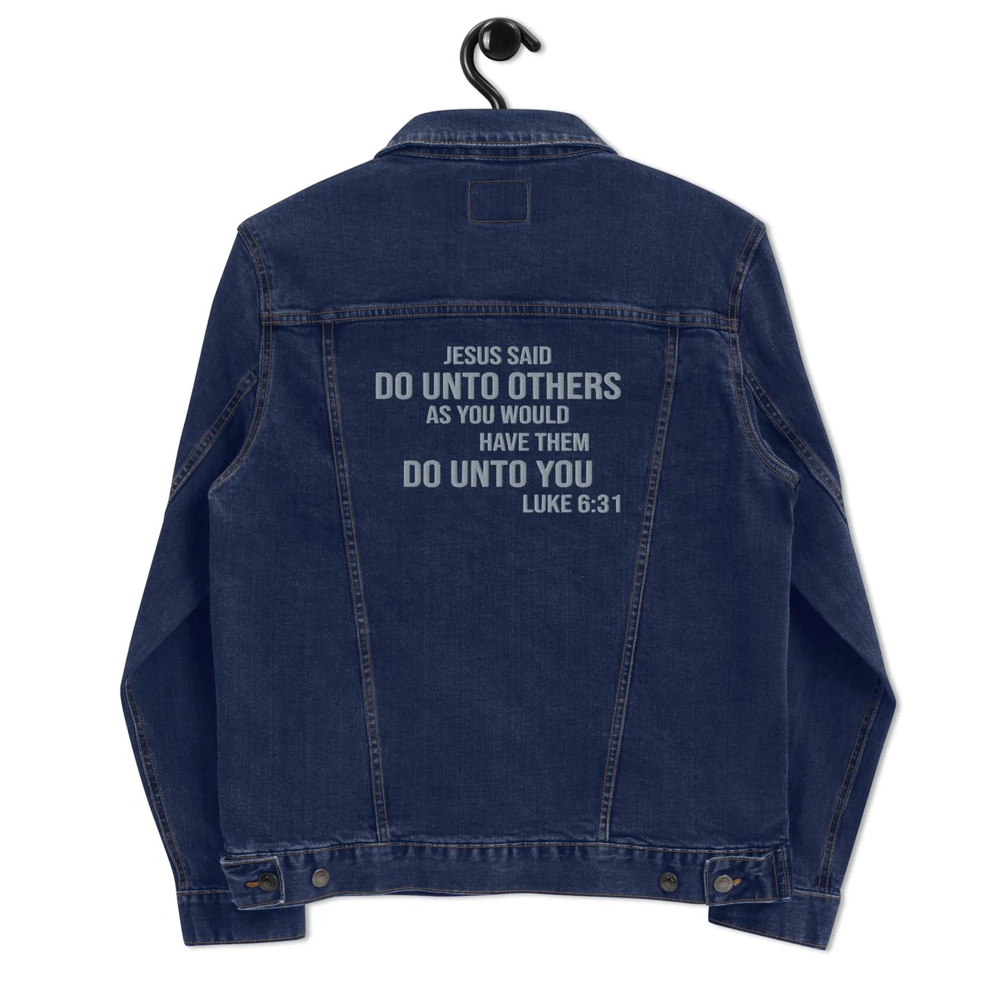 Do Unto Others Denim Jacket Amazing Faith Designs