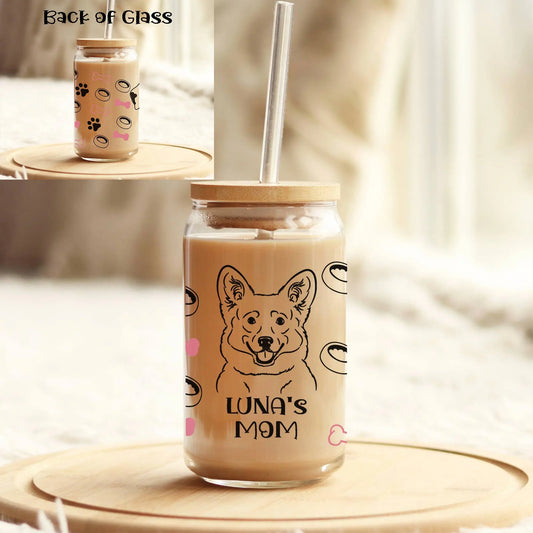 Dog Breed Iced Coffee Cup with Lid & Straw, Personalized 16oz Tumbler Amazing Faith Designs