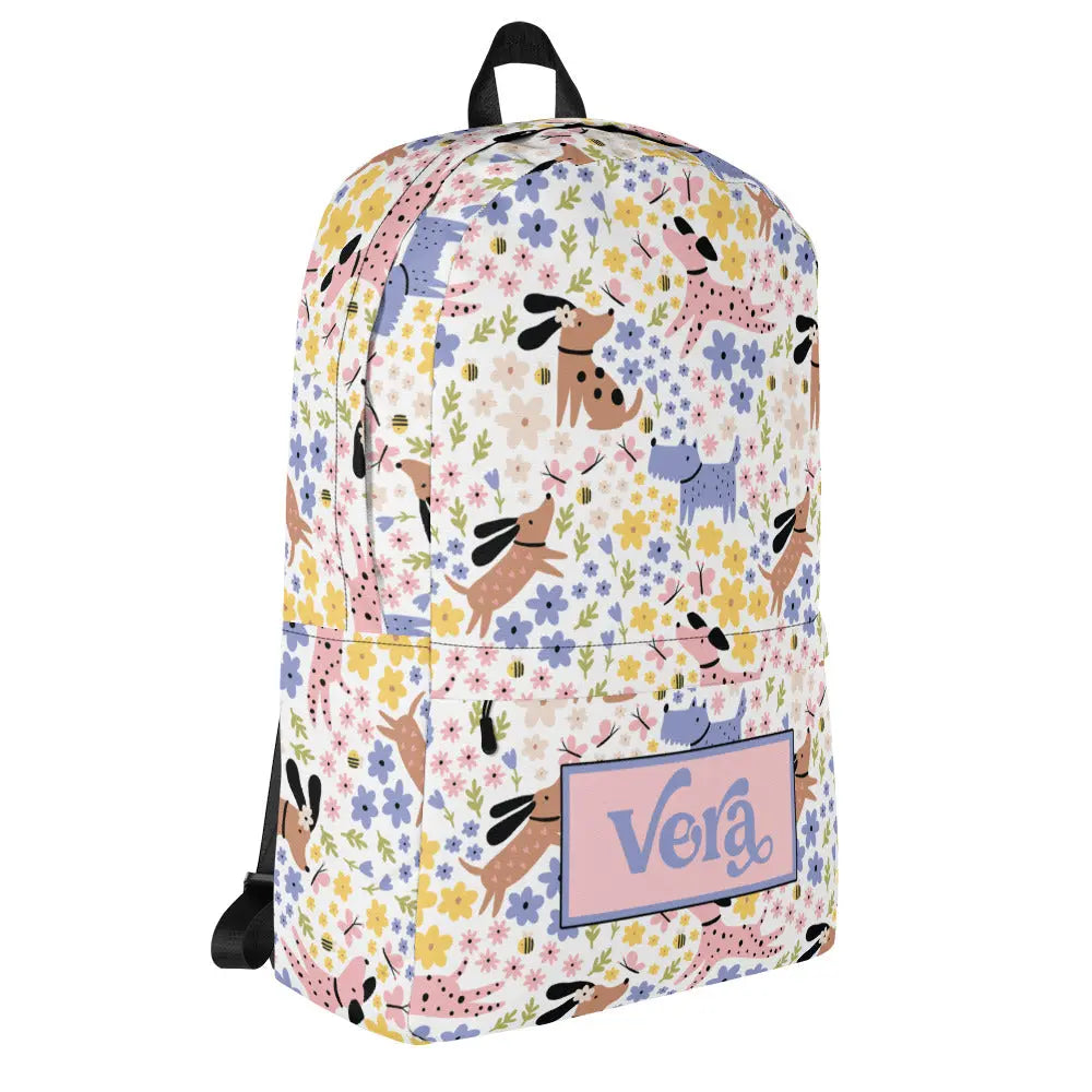 Dogs Floral Personalized Backpack Amazing Faith Designs