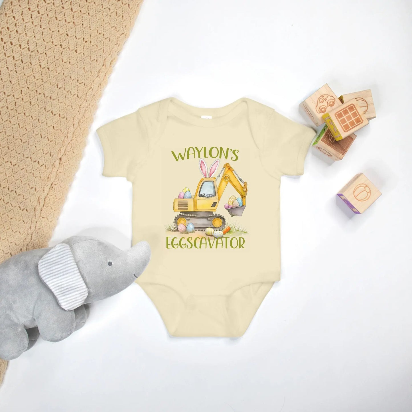 Eggscavator Easter Baby One Piece Amazing Faith Designs