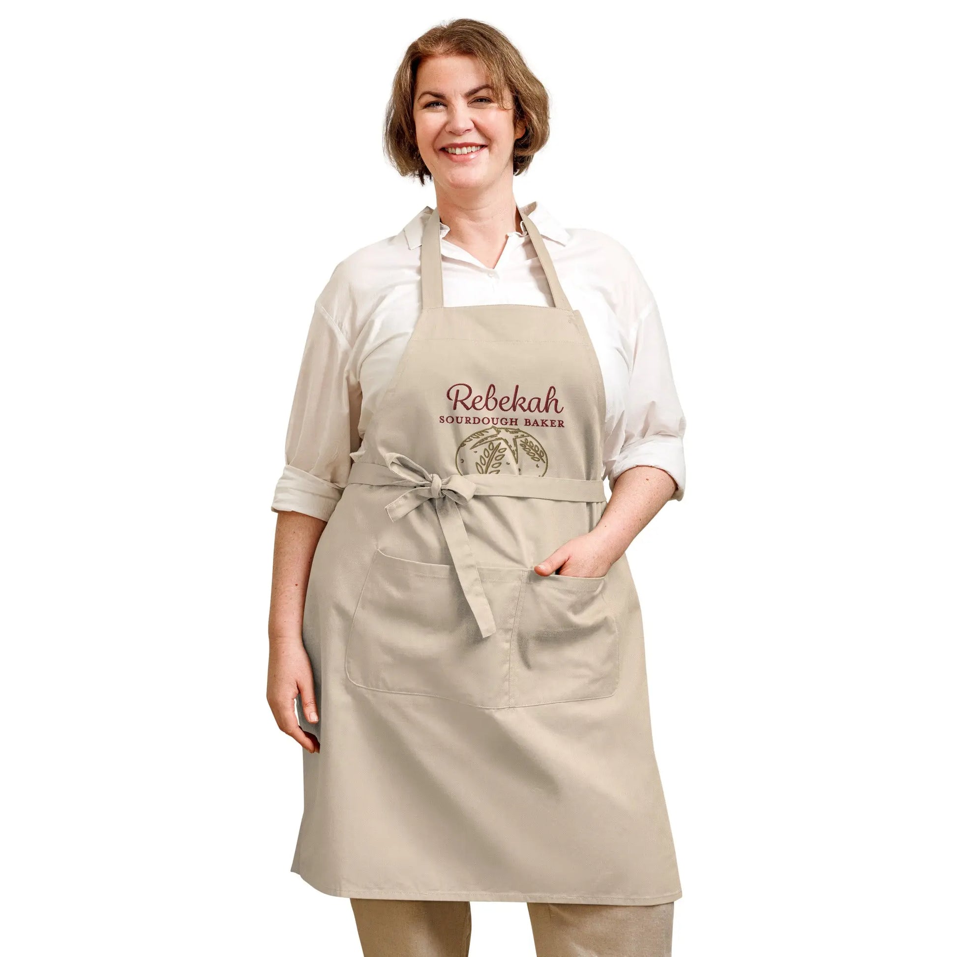 Embroidered Sourdough Baker Organic Cotton Apron Amazing Faith Designs