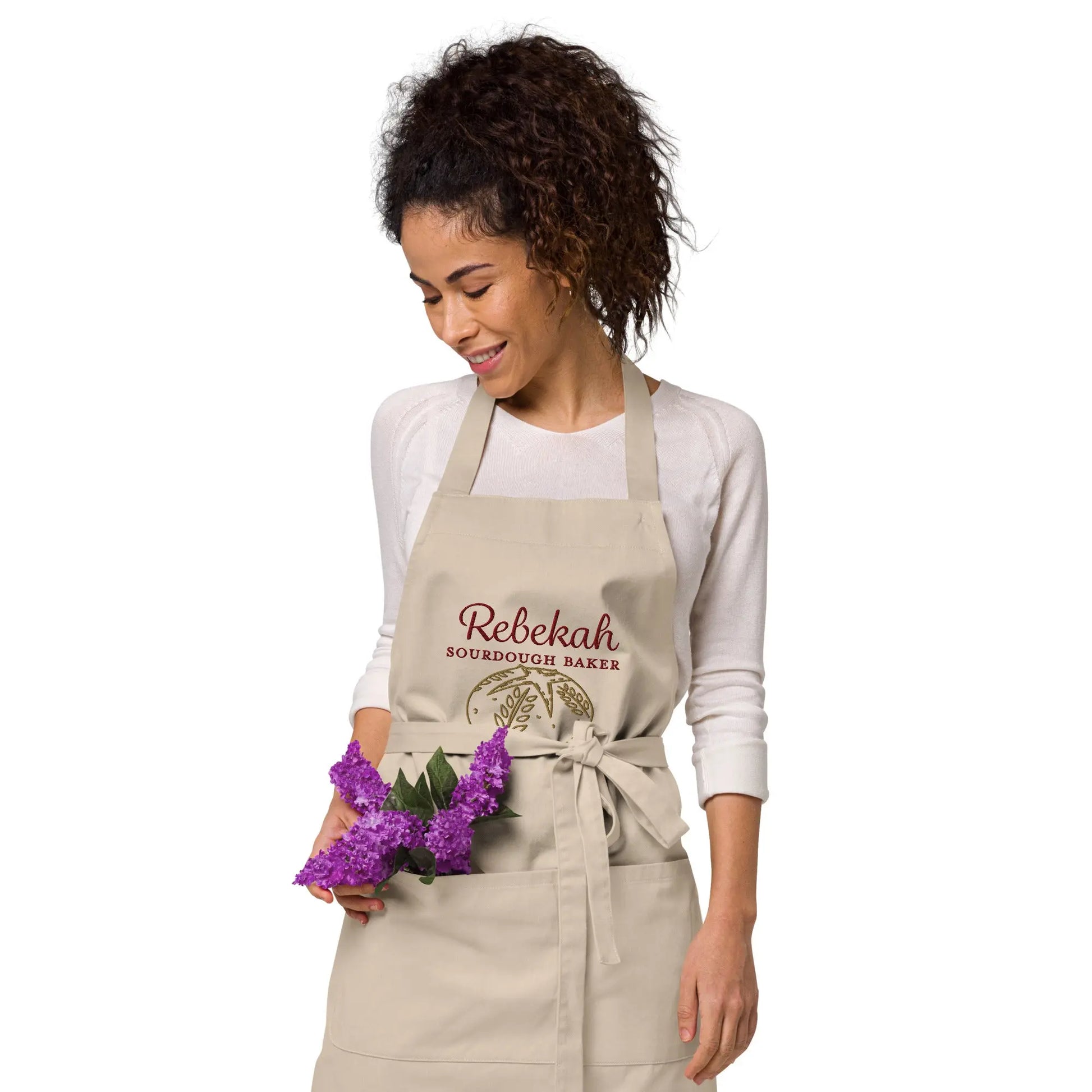 Embroidered Sourdough Baker Organic Cotton Apron Amazing Faith Designs