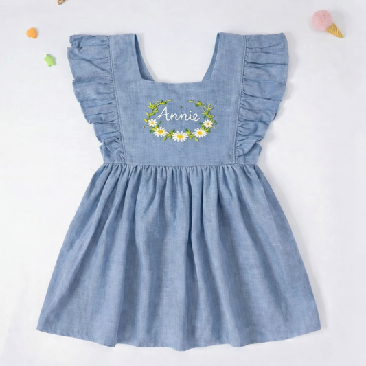 Hand Embroidered Ruffle Toddler Sundress - Amazing Faith Designs