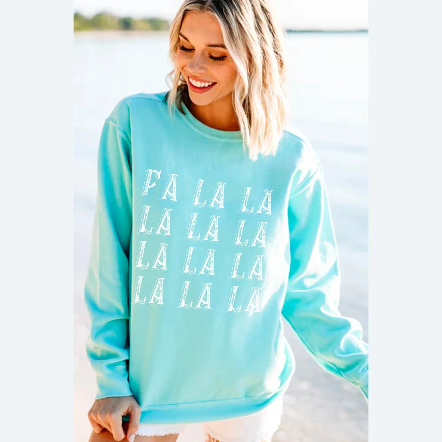 Fa La La Christmas Comfort Colors Sweatshirt Printify