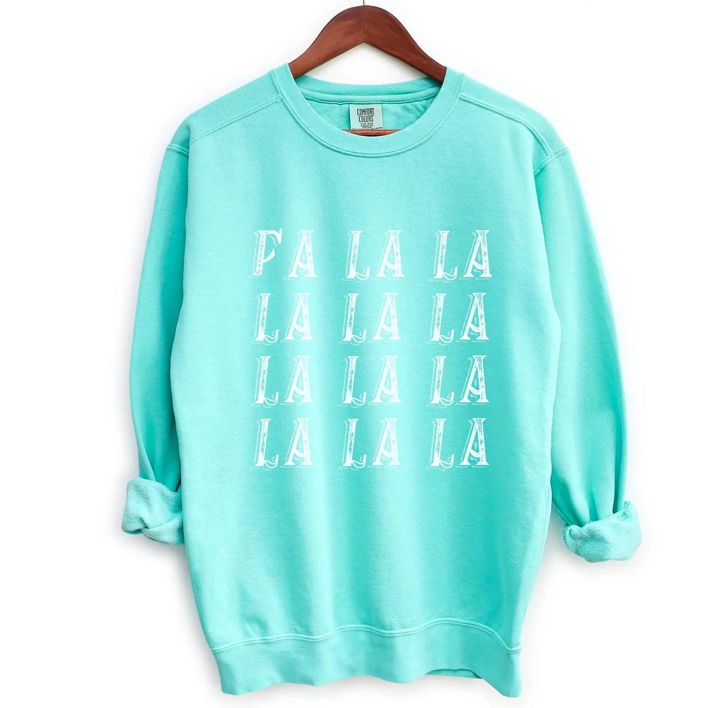 Fa La La Christmas Comfort Colors Sweatshirt Printify