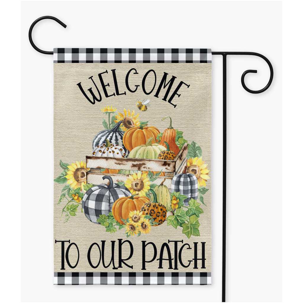 Fall Welcome to Our Patch Garden Yard Flag Amazing Faith Designs