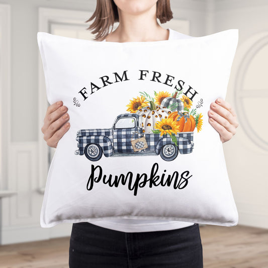 Farm Fresh Pumpkins Throw Pillow Cover - Amazing Faith Designs