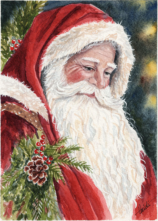 Father Christmas | Original Watercolor & Prints
