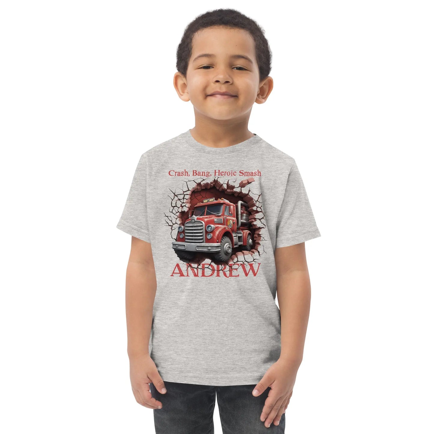 Firetruck Smash Toddler t-shirt Amazing Faith Designs