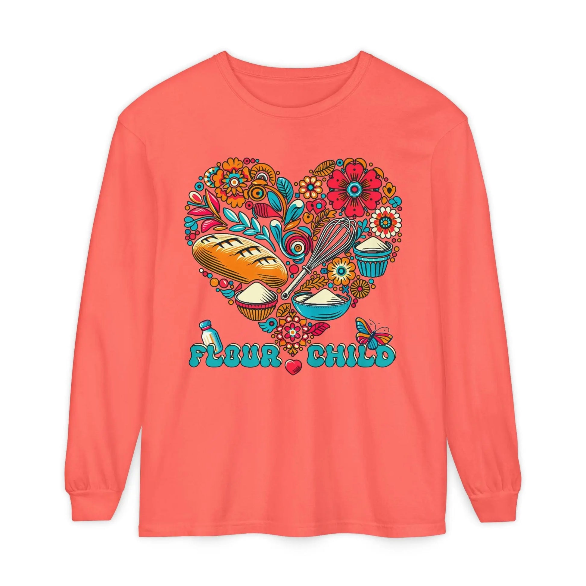 Flour Child Retro Sourdough Baker Long Sleeve Tee Printify
