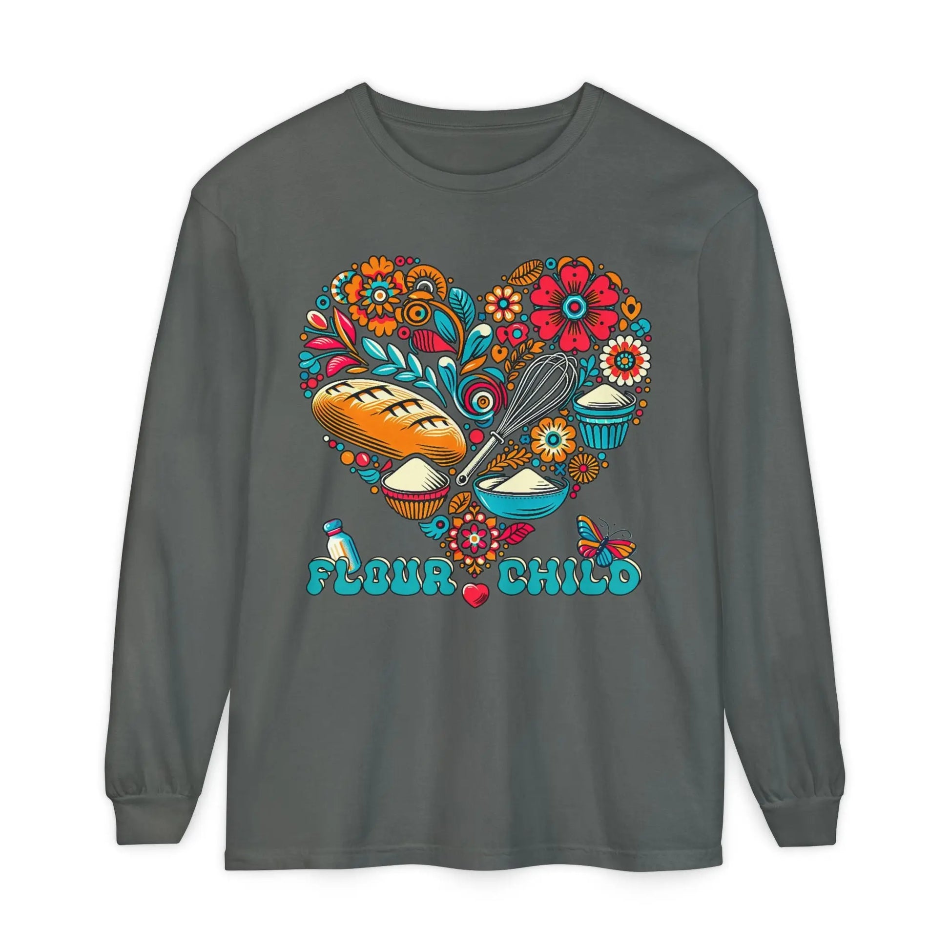 Flour Child Retro Sourdough Baker Long Sleeve Tee Printify