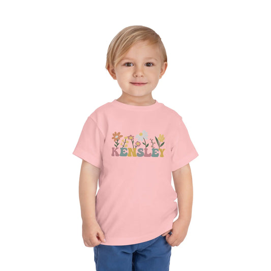 Flower Name Toddler Shirt Printify