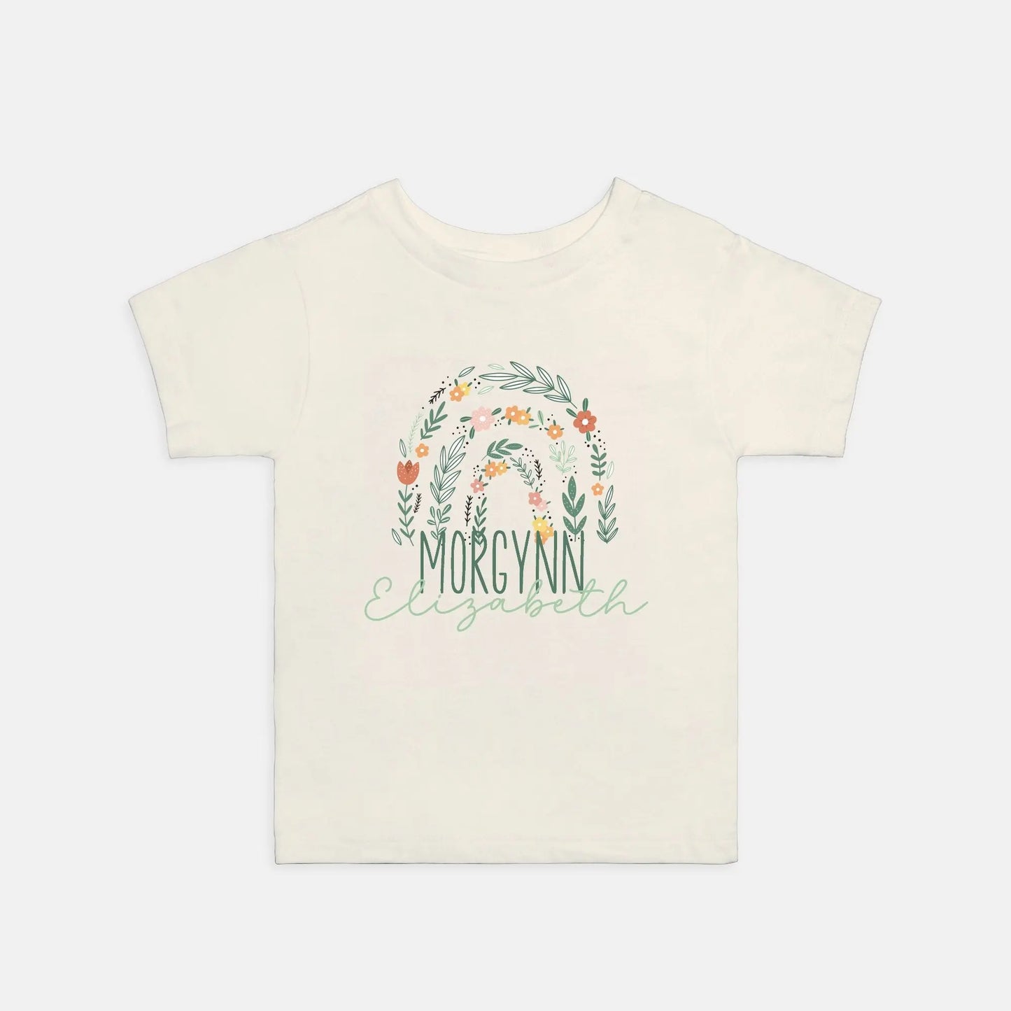 Flower Rainbow Personalized Toddler Tshirt Amazing Faith Designs
