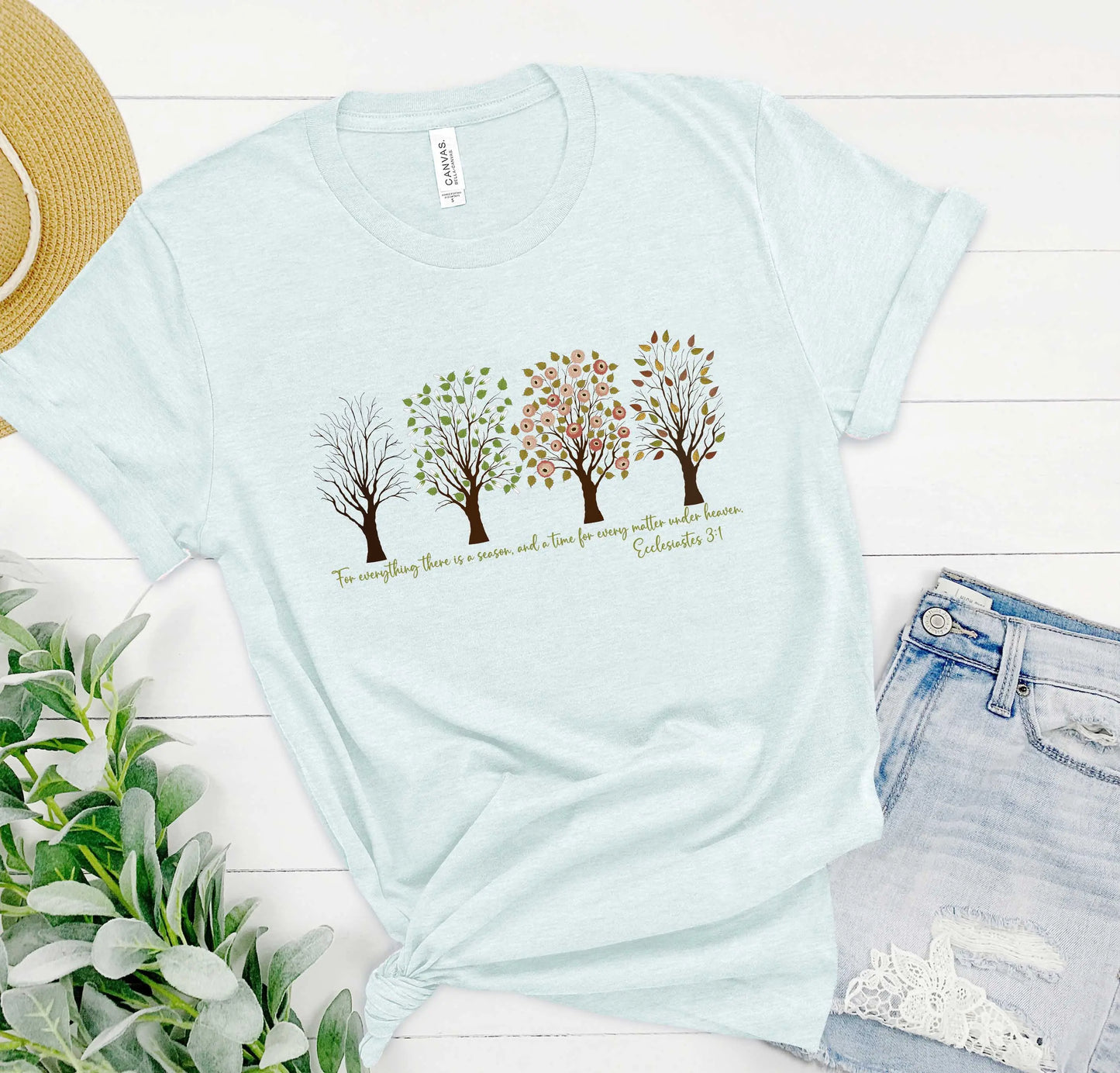 Four Seasons Scripture T-shirt, Nature Shirt, Christian Shirt Amazing Faith Designs
