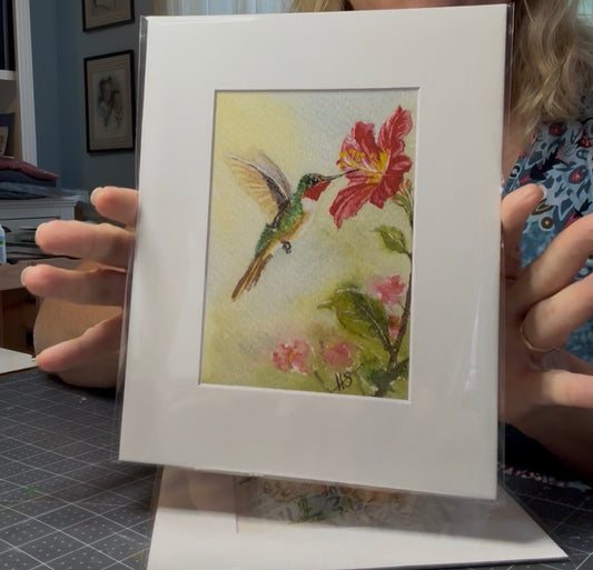 Hummingbird with Hibiscus Fine Art Print