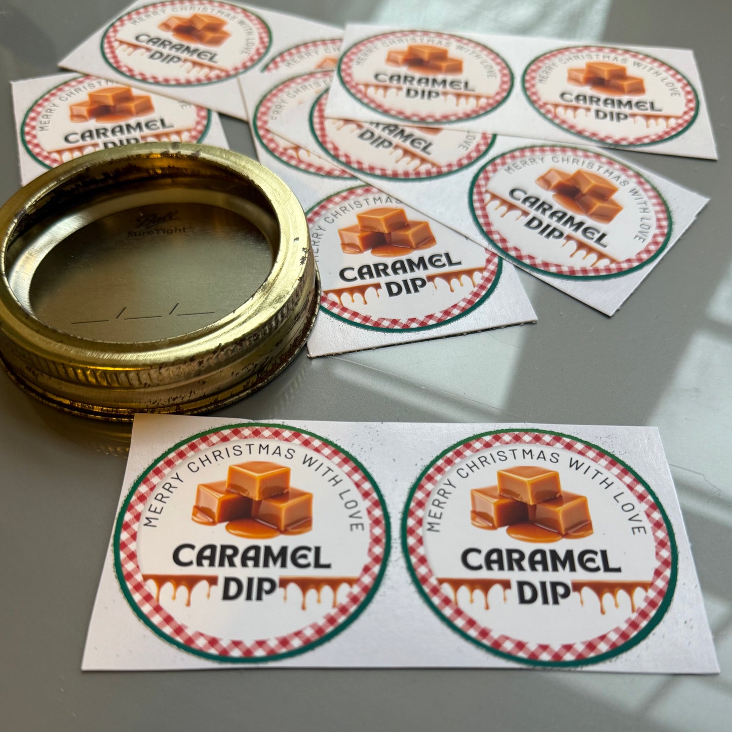 Caramel Dip Jar Lid Label - Amazing Faith Designs