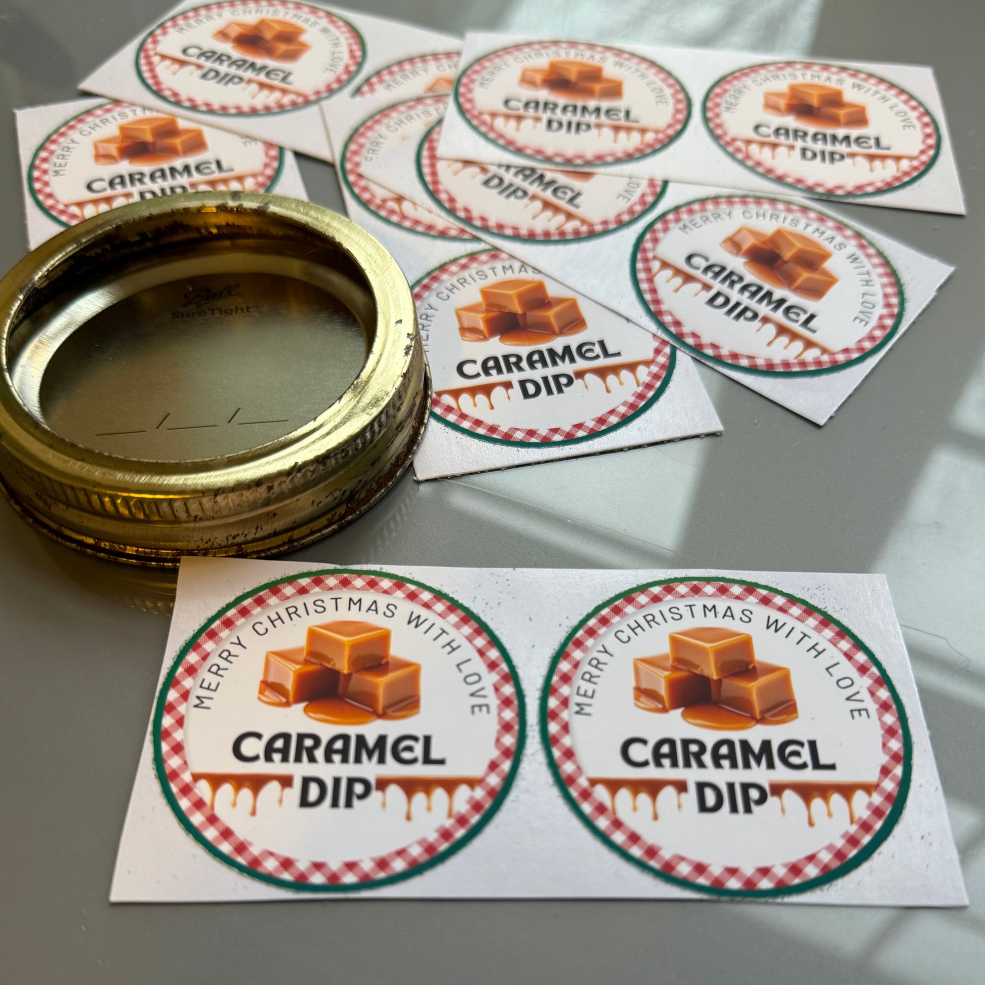 Caramel Dip Jar Lid Label - Amazing Faith Designs