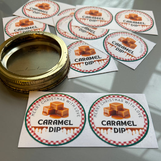 Caramel Dip Jar Lid Label - Amazing Faith Designs