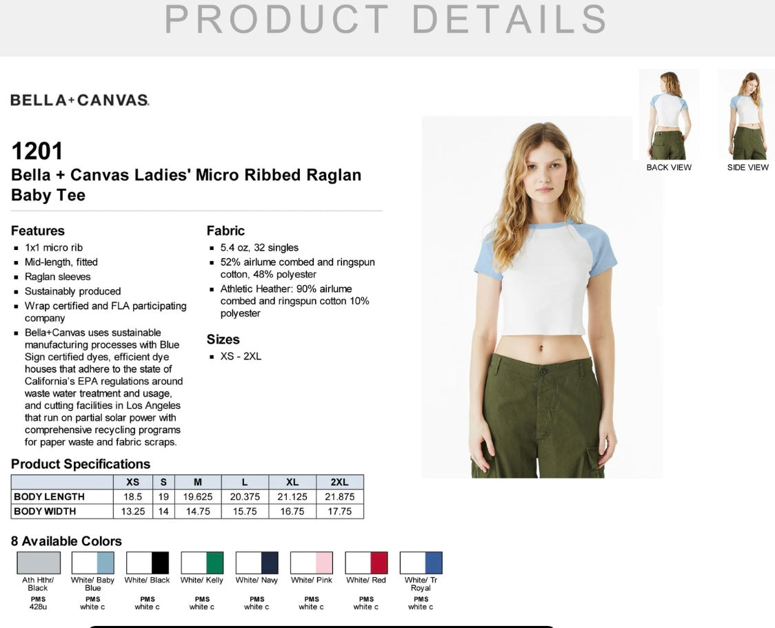 Custom Logo Women’s micro rib raglan baby tee - Amazing Faith Designs