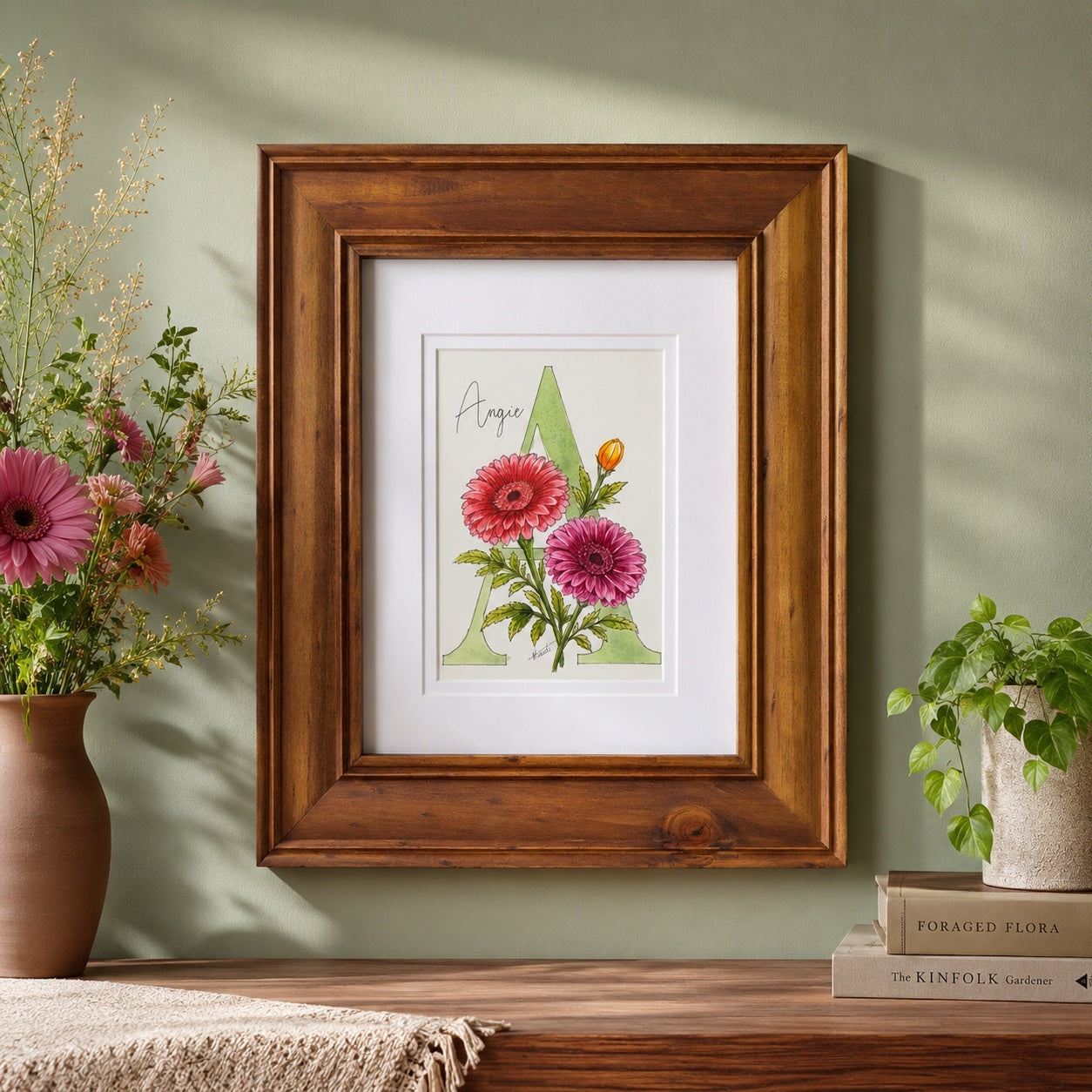 Personalized Initial Name Watercolor – Custom Nursery or Grandma Gift (Floral, Animal & Themed Designs) - Amazing Faith Designs
